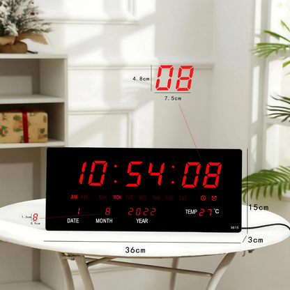 Moderni digitalni zidni sat s LED prikazom